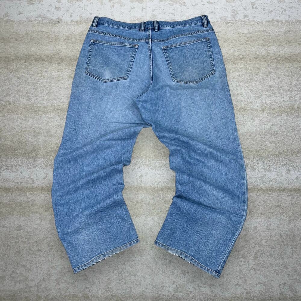 Vintage Y2K Jos A Bank Jeans 38x29 Baggy Wide Leg Fit Light Wash Denim